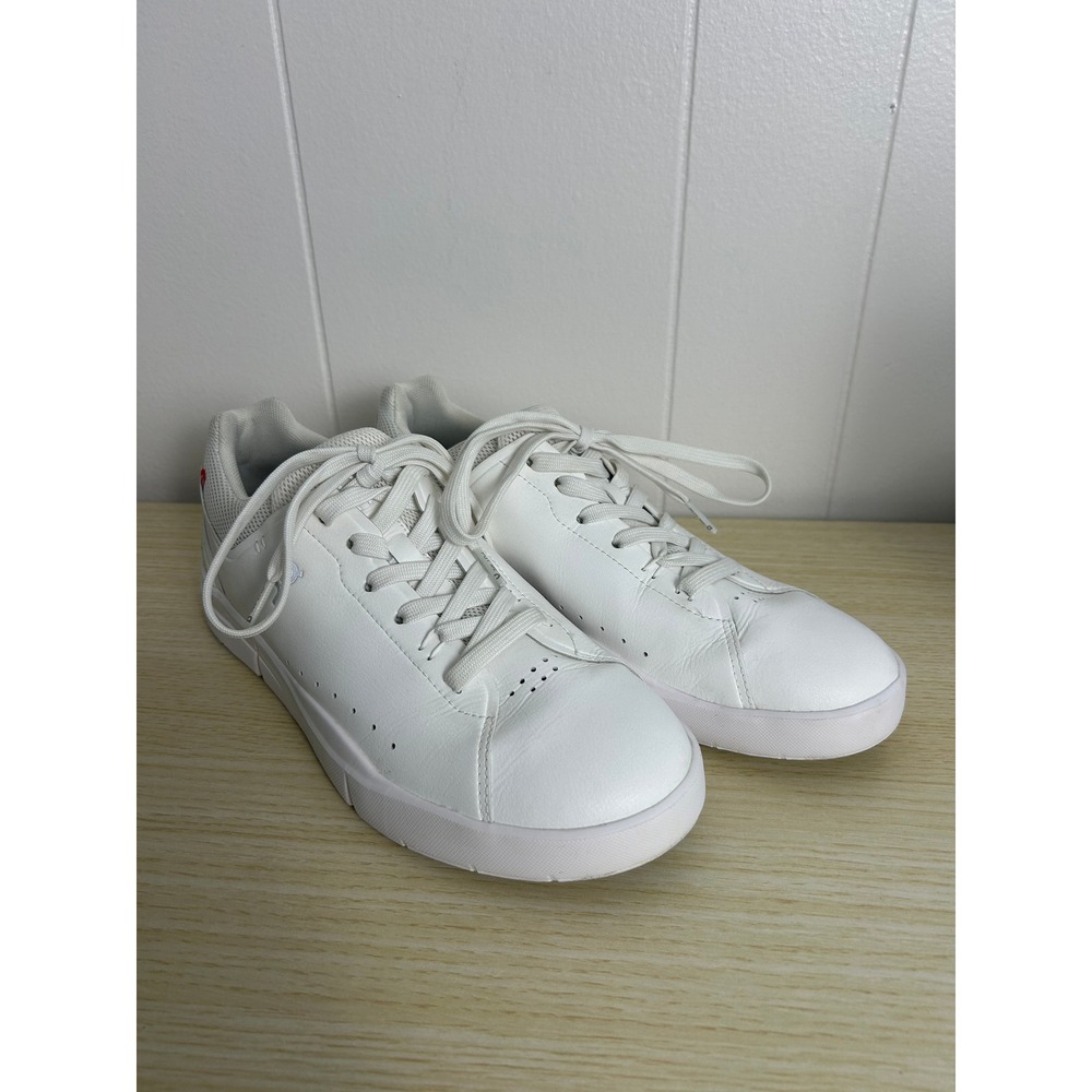 On The Roger Women 9 All White Advantage Low Top Tennis shoes Athleisure Comfort - Picture 3 of 12